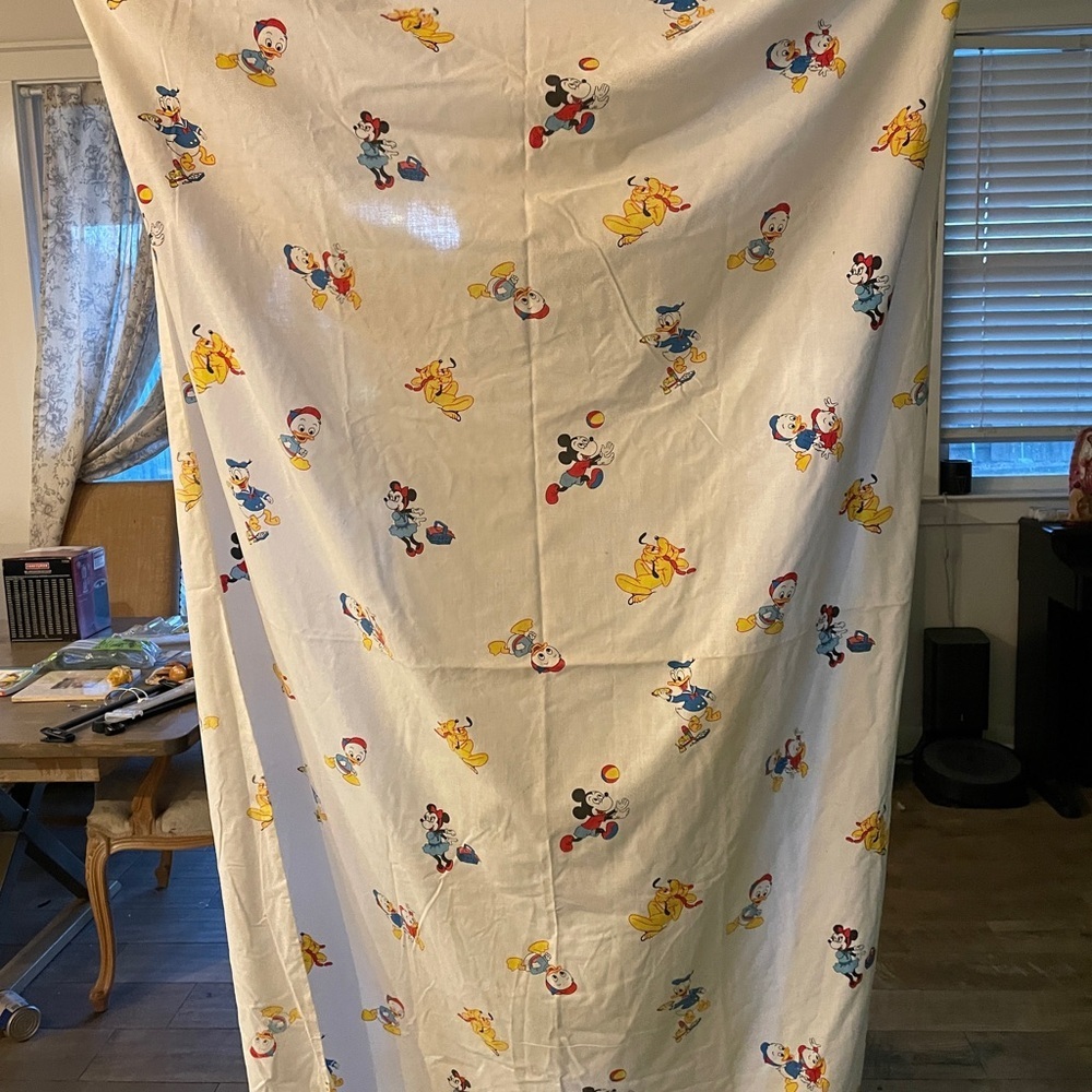 Vintage Disney Character Print Fabric twin fitted sheet - Picture 2 of 8